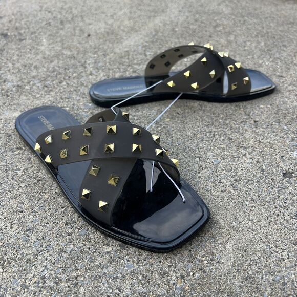 NWOB Steve Madden Tace Slip On Flat Studded Sandals - Picture 9 of 9